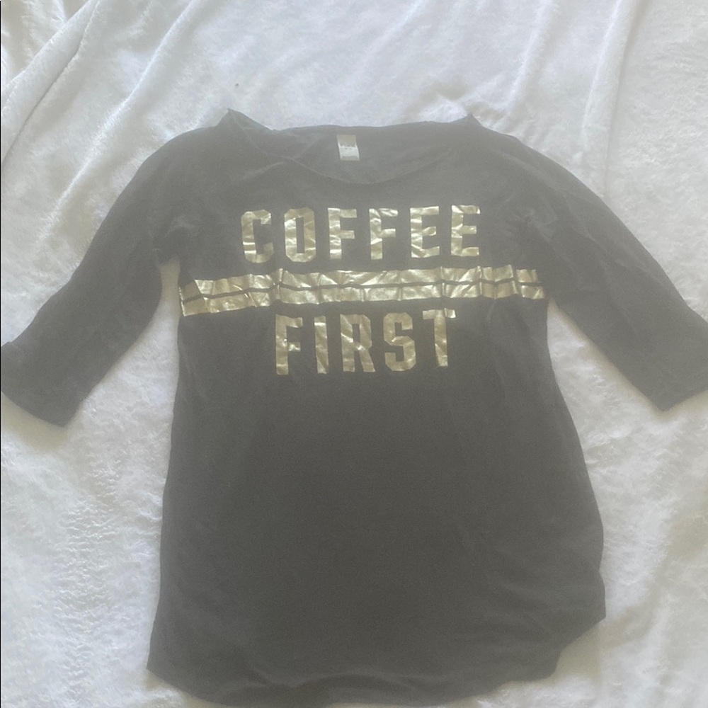 PINK Victoria's Secret Black Top with Gold Lettering